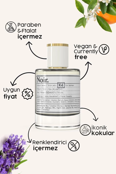 K4 Kadın EDP Parfüm 50 ML - Resim 3