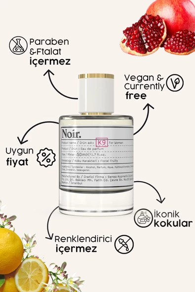 K9 Kadın EDP Parfüm 50 ML - Resim 3