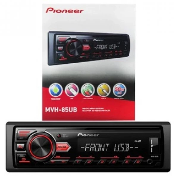 Pioneer Mvh-85Ub Usb-Mp3 Çalar Oto Teyp ürün görseli 1