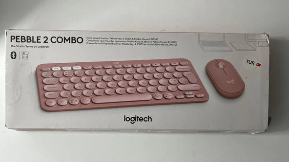 Logitech Pebble 2 Combo Pudra Pembe Kablosuz Klavye (Outlet) ürün görseli 1