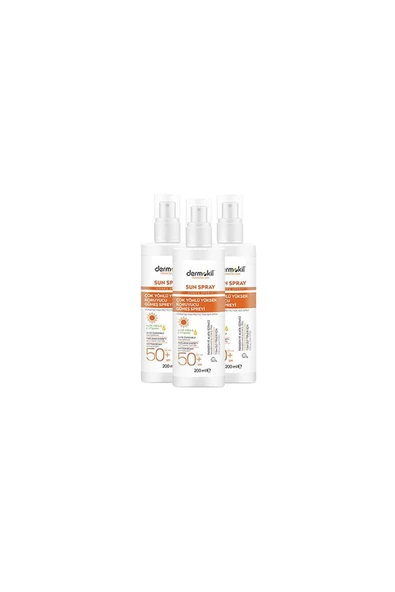 Dermokil Sun Sprey Çok Yönlü Yüksek Koruyucu Güneş Spreyi 50 SPF 200 ml x 3 Adet ürün görseli 1