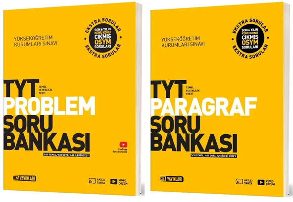 Hız 2025 Tyt Problemler + Paragraf Soru Bankası Seti 2 Kitap ürün görseli 1