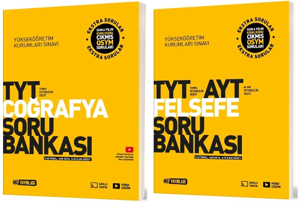 Hız 2025 Tyt Coğrafya + Felsefe Soru Bankası Seti 2 Kitap ürün görseli 1
