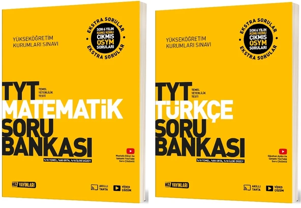 Hız 2025 Tyt Türkçe + Matematik Soru Bankası Seti 2 Kitap ürün görseli 1