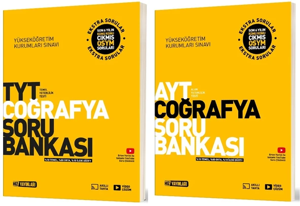 Hız 2025 Tyt Ayt Coğrafya Soru Bankası Seti 2 Kitap ürün görseli 1