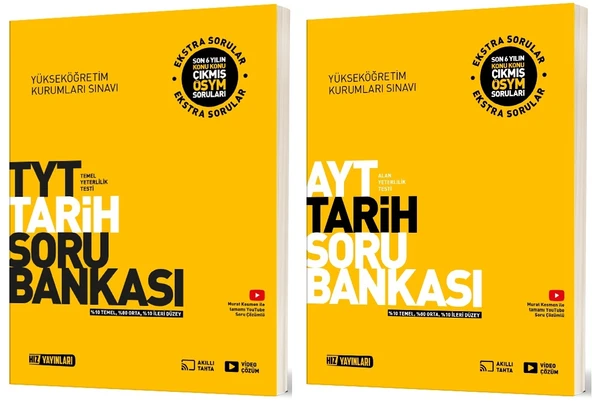 Hız 2025 Tyt Ayt Tarih Soru Bankası Seti 2 Kitap ürün görseli 1