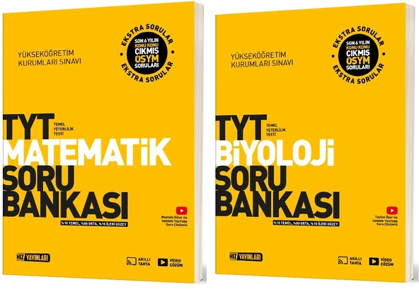 Hız 2025 Tyt Matematik + Biyoloji Soru Bankası Seti 2 Kitap ürün görseli 1