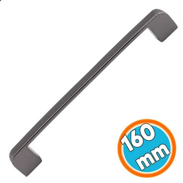 Mobilya Mutfak Dolap Çekmece Dolabı Kapak Metal Kulpu Kulbu Kulpları Füme Oval 160 Mm ürün görseli 1