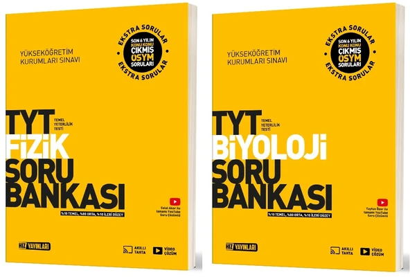 Hız 2025 Tyt Fizik + Biyoloji Soru Bankası Seti 2 Kitap ürün görseli 1