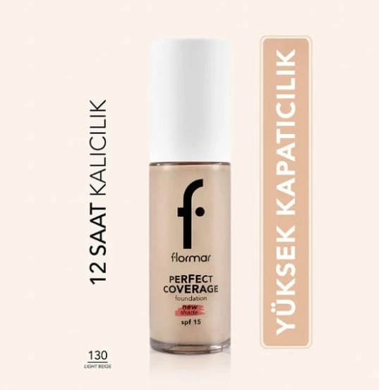 Flormar Perfect Coverage Foundation 130 Light Beige ürün görseli 1