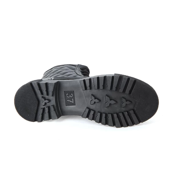 MP 222-2736Zn Siyah Kadın Düz Bot - Resim 4