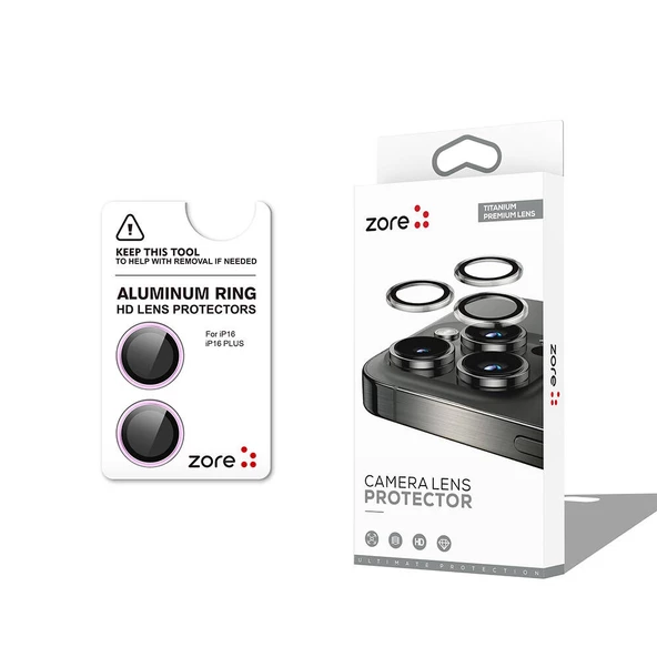 Vendas iPhone 16 Plus Zore CL-12 Premium Safir Parmak İzi Bırakmayan Anti-Reflective Kamera Lens Koruyucu ürün görseli 1