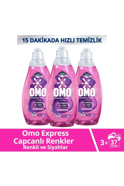 Omo Express Fresh Capcanlı Renkler Renkli & Siyahlar Sıvı Çamaşır Deterjanı 1480 Ml x 3 Adet ürün görseli 1