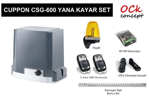 Cuppon CSG 600 Yana Kayar Kapı Motoru Seti ürün görseli 1