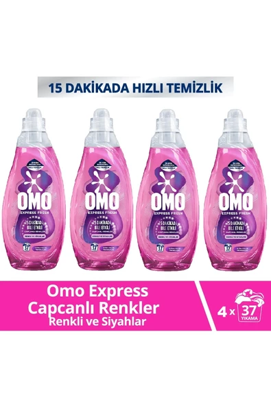Omo Express Fresh Capcanlı Renkler Renkli & Siyahlar Sıvı Çamaşır Deterjanı 1480 Ml x 4 Adet ürün görseli 1
