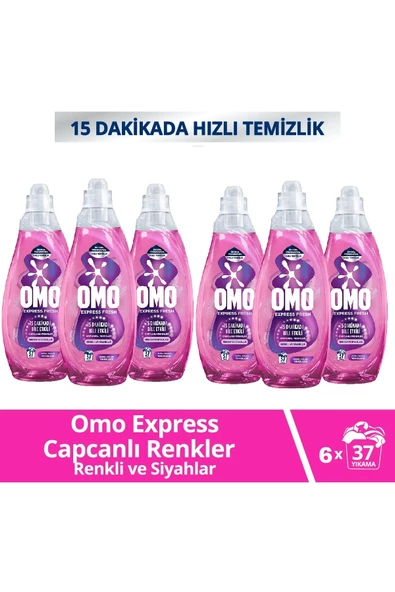 Omo Express Fresh Capcanlı Renkler Renkli & Siyahlar Sıvı Çamaşır Deterjanı 1480 Ml x 6 Adet ürün görseli 1