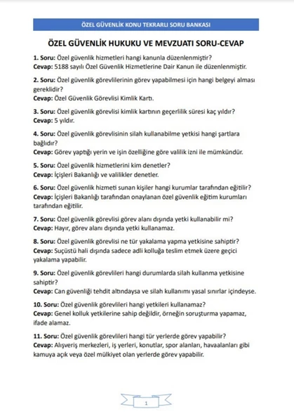 Özel Güvenlik Soru-Cevap Kitabı (1000 Soru) - Resim 3