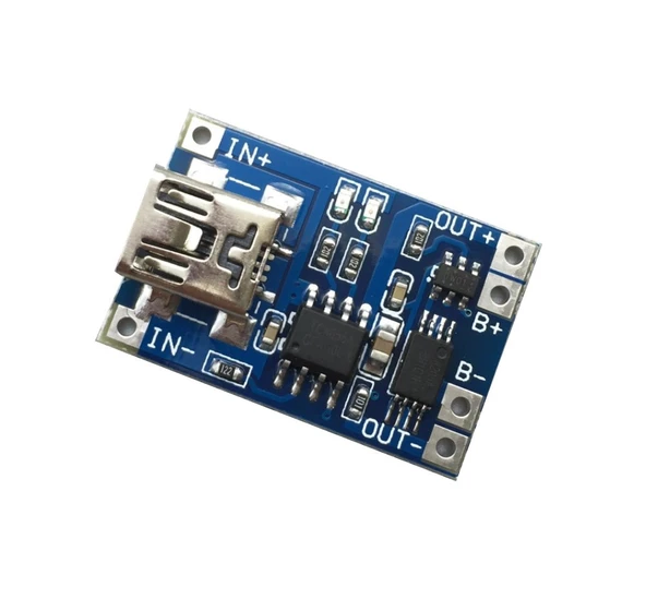 TP4056 Korumalı Lityum Lipo Pil Şarj Devresi Mini Usb Batarya Şarj Devre 1A 5V - Resim 2