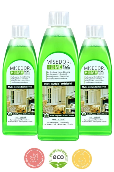 MİSEDOR 3 Lü Set Doğal Mutfak Temizleyici 400 ml ürün görseli 1