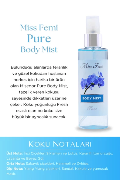 MİSEDOR Missfemi Pure Body Mist 130 ml - Resim 3