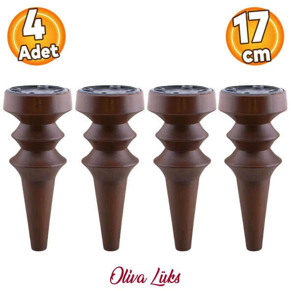 Oliva Ahşap Desenli 17 Cm Mobilya Kanepe Koltuk Tv Ünitesi Konsol Yükseltme Ayağı Ayakları 4 Adet ürün görseli 1