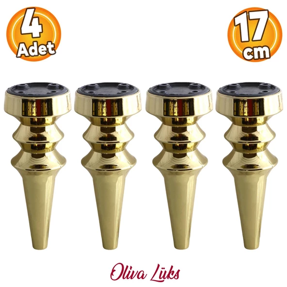Oliva Gold 17 Cm Mobilya Kanepe Koltuk Tv Ünitesi Konsol Yükseltme Yükseltici Ayağı Ayakları 4 Adet ürün görseli 1