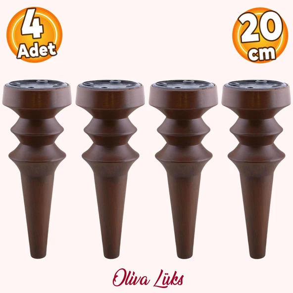 Oliva Ahşap Desen 20 cm Mobilya Kanepe Koltuk Tv Ünitesi Konsol Yükseltme Ayağı Ayakları 4 Adet ürün görseli 1