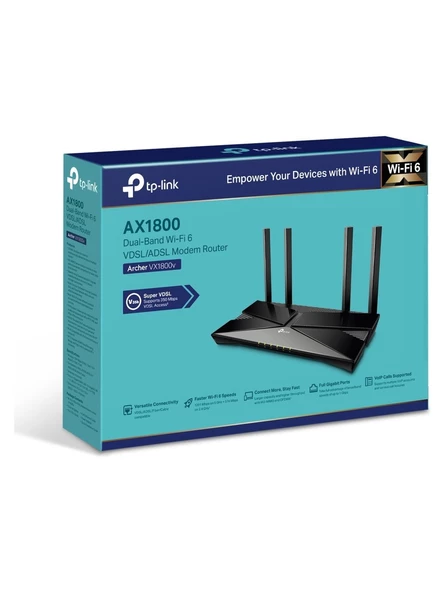 TP-Link Archer VX1800V 4 Port 1800 Mbps VDSL2 Modem - Resim 5