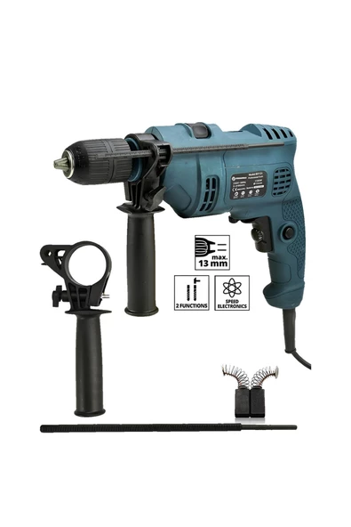 prohummer PH-EA016 Elektrikli 13mm Darbeli Matkap 1100w (Mavi) ürün görseli 1