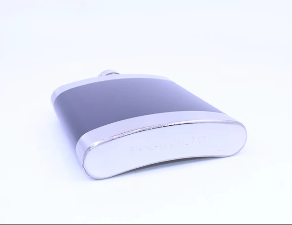 Siyah - Krom  Cep Matarası-Flask 7 OZ - Resim 4