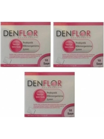 Denflor Probiyotik 10 Saşe 3'Lü PAKET (SKT:10/2028) ürün görseli 1