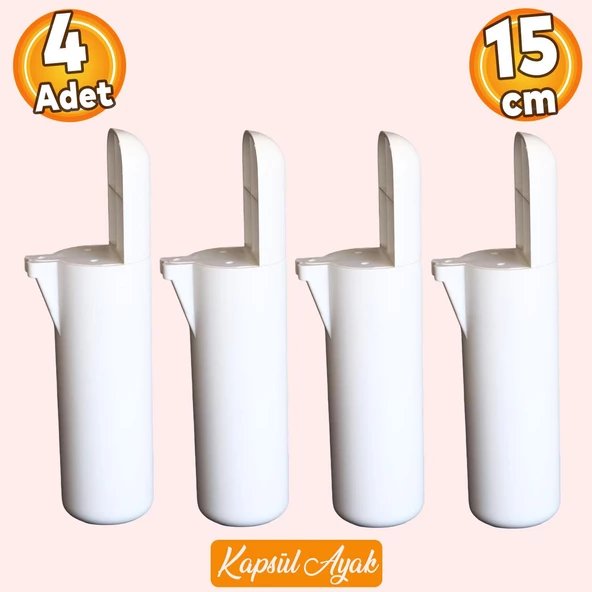 Kapsül Bohem Mobilya Kanepe Tv Ünitesi Koltuk Konsol Yükseltici Ayağı Ayakları Mat Beyaz 15 cm 4 Adet ürün görseli 1