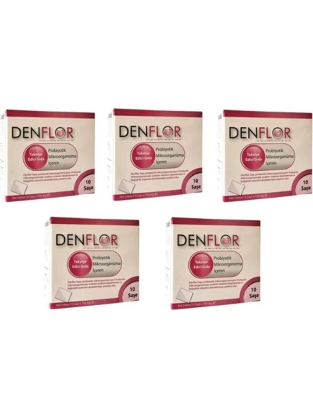 Denflor Probiyotik 10 Saşe 5'Li PAKET (SKT:10/2028) ürün görseli 1