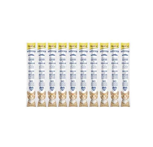 GimCat Sticks Somon & Alabalıklı Ödül Çubukları 50 gr - 10lu ürün görseli 1