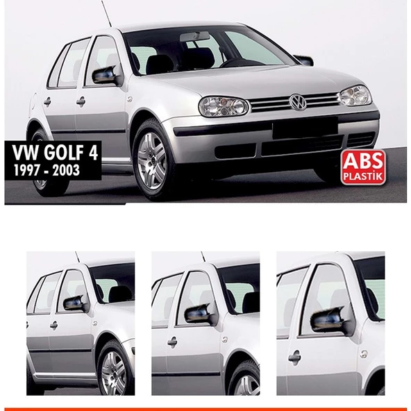 VW GOLF 4 UYUMLU PARLAK SİYAH BATMAN AYNA KAPAĞI ürün görseli 1