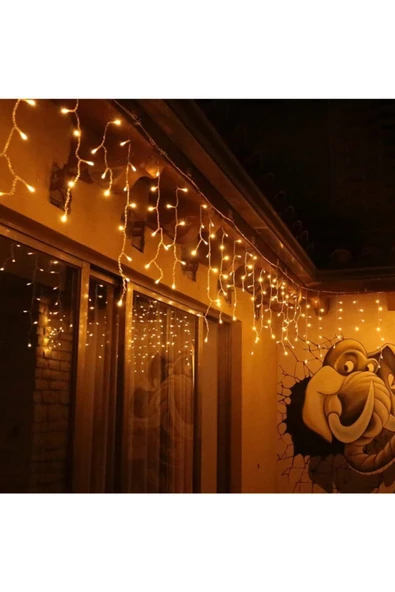 8 Fonksiyonlu Saçak Led Sarkıt Led Eklenebilir Led Süsleme Led Peri Led Işık Yılbaşı Işık (4 METRE) ürün görseli 1