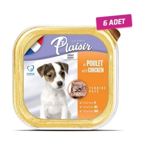 Plaisir Tahılsız Tavuklu Yavru Köpek Ezme Konservesi 150 gr x 6 Adet - Sindirim Dostu Puppy Pate ürün görseli 1