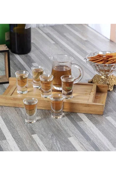 Minyatür Cam 7 Parça 100ML Sürahi 15ML Shot Likör Votka Tekila Bardağı ürün görseli 1