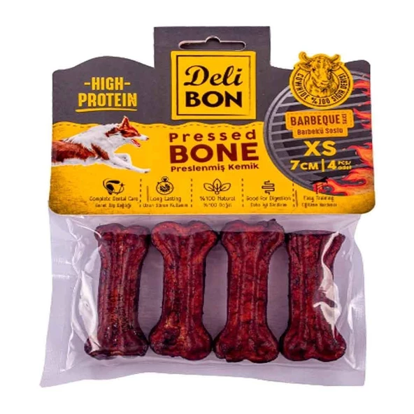 DELİBON DERİ PRES KEMİK 7CM XS BOY 4LÜ PAKET BARBEKÜ 7CMX4AD. ürün görseli 1