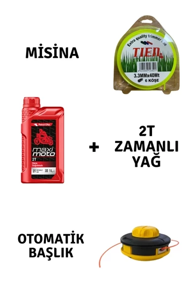 Motorlu Tırpan Seti Misina-Yağ-Başlık ürün görseli 1