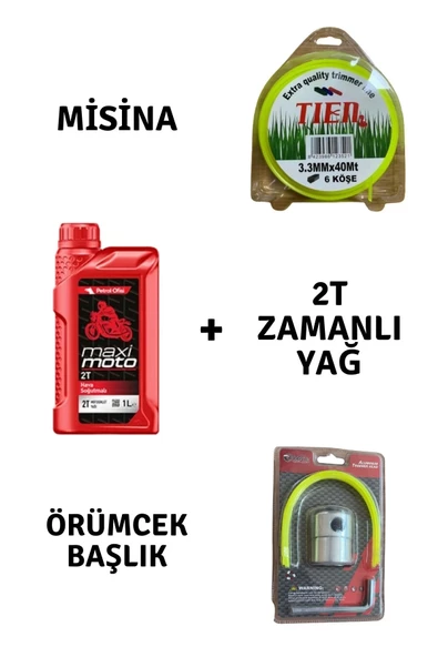 Motorlu Tırpan Seti Misina-Örümcek Başlık-Yağ ürün görseli 1