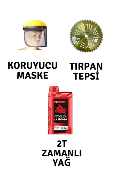 Motorlu Tırpan Seti Koruyucu Maske-Tırpan Tepsi-Yağ ürün görseli 1