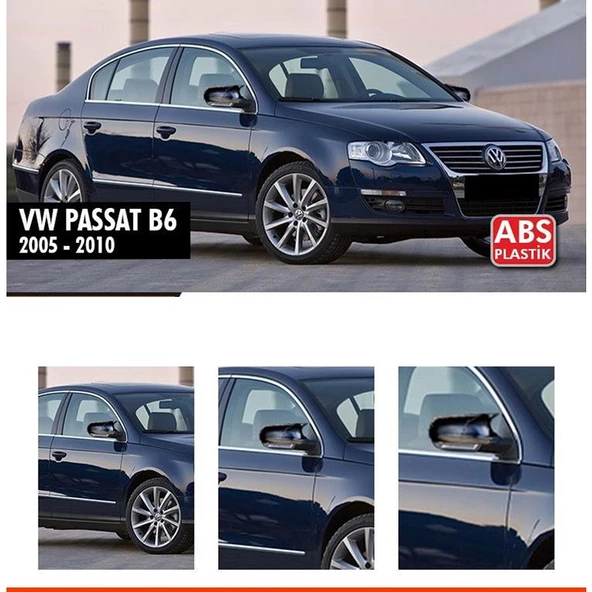 VW PASSAT B6  2005-2010 UYUMLU PARLAK SİYAH BATMAN AYNA KAPAĞI ürün görseli 1