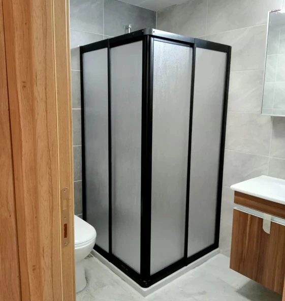80x80 SİYAH TEKNESİZ DUŞAKABİN ND424 - Resim 3