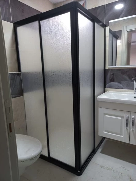 100X100 SİYAH TEKNESİZ DUŞAKABİN ND424 - Resim 2