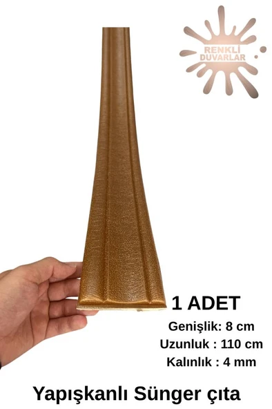 Renkli Duvarlar Kahverengi Düz 8cm-110cm Yapışkanlı Çıta Çerçeve SüpürgelikDÜZKAHVE ürün görseli 1