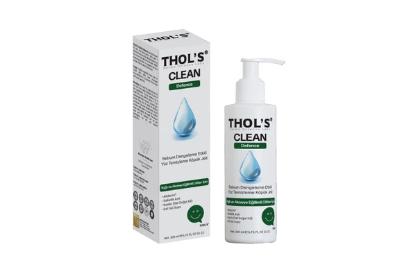 THOL'S CLEAN Defence (TB4) Yüz Temizleme Köpük Jeli  - 200 ml  Yağlı ve Akneye Eğilimli Ciltler İçin Sebum Dengeleme Etkili Yüz Temizleme Köpük Jeli ürün görseli 1