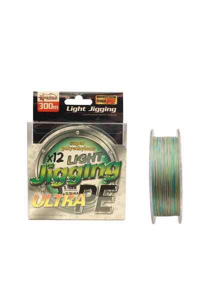 Captain Light Jigging 12X Ultra PE 12 Örgü Jig İpi 300mt Multi Color ürün görseli 1
