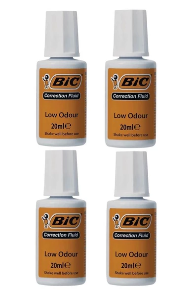 Sıvı Silici Daksil 4 Adet Bic 20 ml Fırçalı Sıvı Düzeltici Daksil Okul Ofis Büro Fırça Uçlu Daksil ürün görseli 1