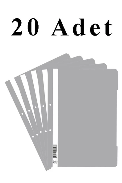 20 Adet A4 Gri Telli Dosya 1 Paket Ekonomik Kaliteli Telli Dosya Ofis Büro Okul ürün görseli 1